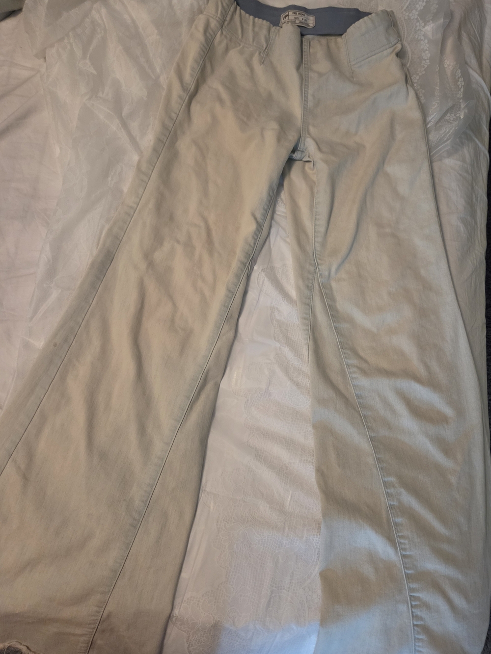 Free People Womens Light Tan Wide-Leg